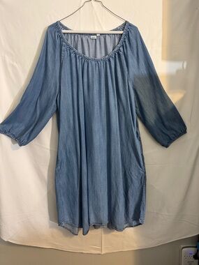 GAP Light Blue Denim-Effect Peasant Tunic